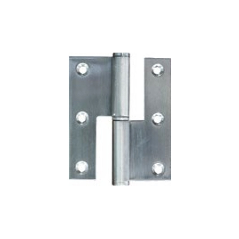 Dobradiça balanço P10 para porta, inox, 3,5", 90 x 75 x 2,5 mm, esquerda
