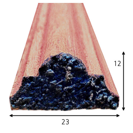 Bite Artimol irugo, madeira de mogno/sapelly, A.12 x L.23 mm