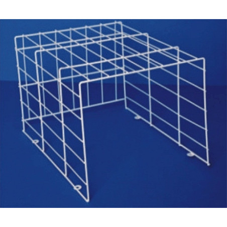 Tulha em arame plastificado a branco, L.285 x P.250 x A.410 mm