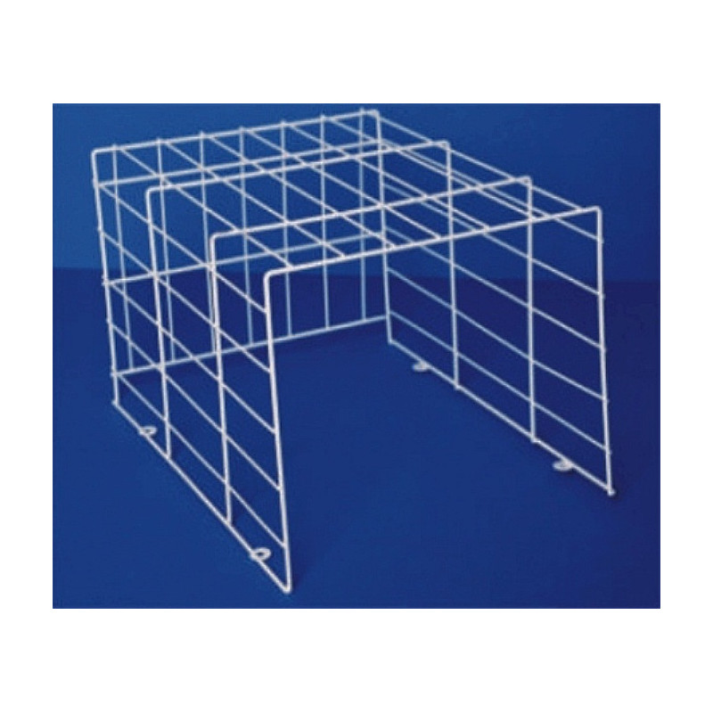Tulha em arame plastificado a branco, L.365 x P.250 x A.410 mm