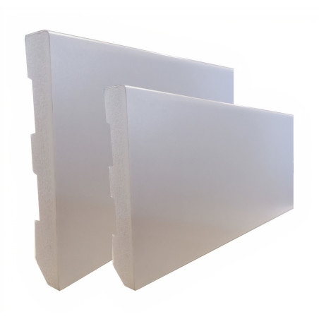 Rodapé em PVC expandido maciço, CPL branco, A.70 x E.14 x C.2500 mm