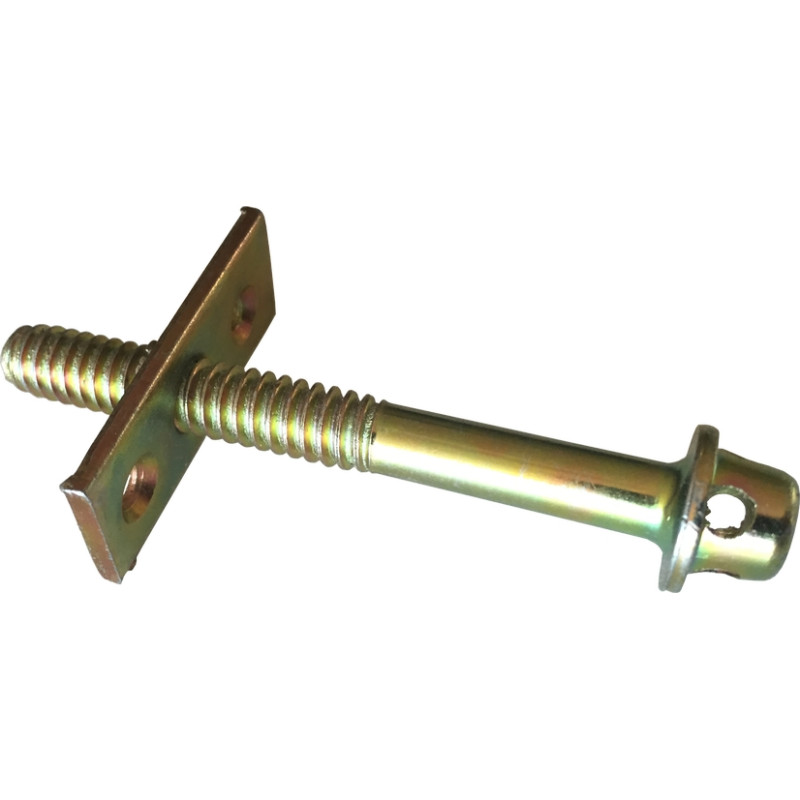 Parafuso de armar para cama em ferro zincado amarelo com 65 mm