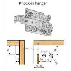 Nivelador SCARPI-4 com buchas Ø.10 x 11, ajuste profundidade até 17 e altura até 13 mm, suporta 45 kg, direito