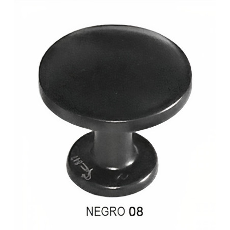 Puxador atual, cogumelo redondo SCH 847.032.08, zamak lacado preto, 1 furo, Ø.32 x A.28 mm