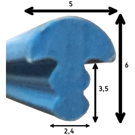 Perfil decorativo, plástico PVC amarelo, L.5 x A.6 x C.2500 mm