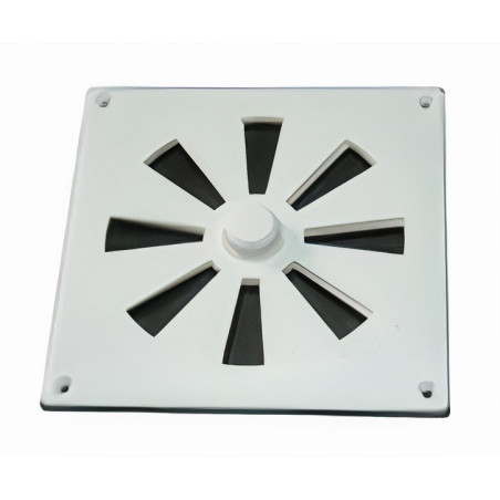 Grelha/respiro de ventilação quadrado R25, plástico castanho, 150 x 150 mm