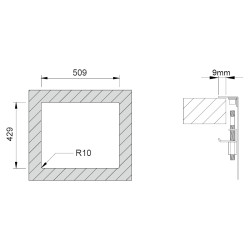Lava louça RODI INVISIBLE 40, uma pia sem escorredor, inox escovado, aplicação superior ou á face, 527 x 447, MOD.600 mm