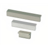 Puxador atual, barra rectangular L Sofima 798, zamak cromado mate, 2 furos distância 96, P.16 x A.16 x C.108 mm