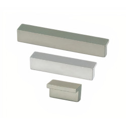 Puxador atual, barra rectangular L Sofima 798, zamak níquel escovado, 2 furos distância 96, P.16 x A.16 x C.108 mm