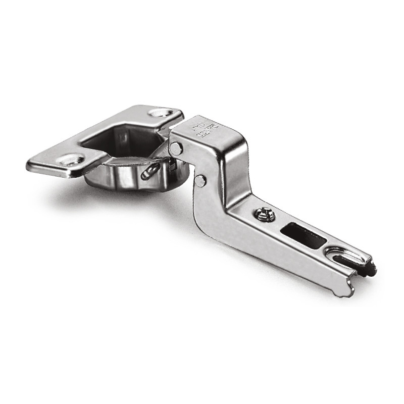 Dobradiça curva 17 DANCO F85080/92C44 WS, braço em aço niquelado, copo Ø.35 furação 48 mm sem mola, abertura 110º