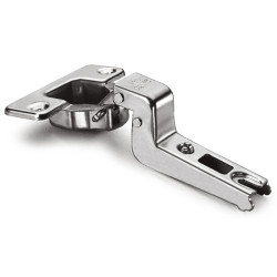 Dobradiça curva 17 DANCO F85081C44, braço em aço niquelado, copo Ø.35 furação 48 buchas 10 mm, abertura 110º