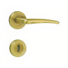 Puxador 2 espelhos redondos c/manete curva Sofima 825, latão bronze, P.66 x L.116 x Ø.52 mm