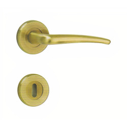 Puxador 2 espelhos redondos c/manete curva Sofima 825, latão cromado, P.66 x L.116 x Ø.52 mm