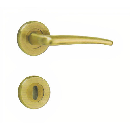 Puxador 2 espelhos redondos c/manete curva Sofima 825, latão cromado, P.66 x L.116 x Ø.52 mm