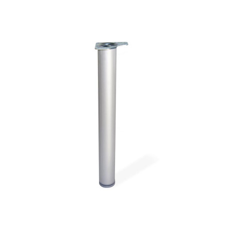 Pé para mesa regulável, alumínio anodizado mate, base metálica, A.710-730 x Ø.80 mm