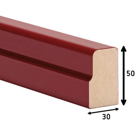 Perfil moldura 5030/P5030, MDF revestido a PVC branco, A.50 x L.30 x C.3660 mm