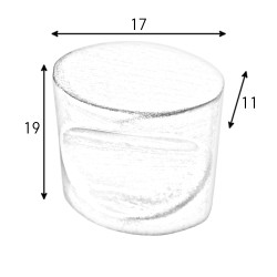Puxador atual, oval, inox, 1 furo, P.19 x A.11 x C.17 mm