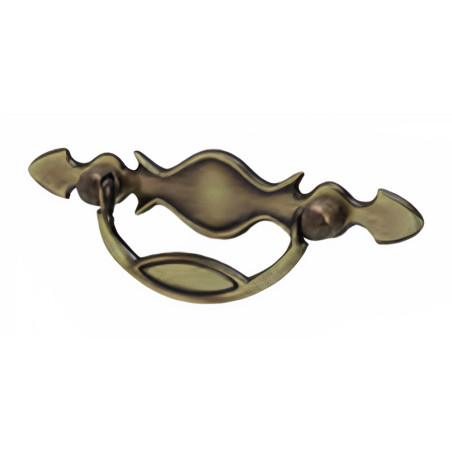Puxador rústico, espelho c/pingente asa Sofima 163, zamak bronze, C.115 x A.25 mm