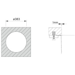 Lava louça RODI PIO MITHUS, uma pia sem escorredor, inox polido, aplicação inferior, Ø.419, MOD.450 mm