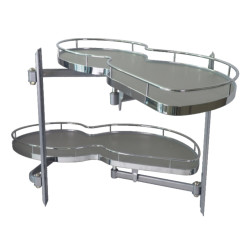 Canto mágico giratório SE965 direito com amortecedor, cromado, fixação na porta, P.495 x L.865 x A.680-750, MOD.900 mm