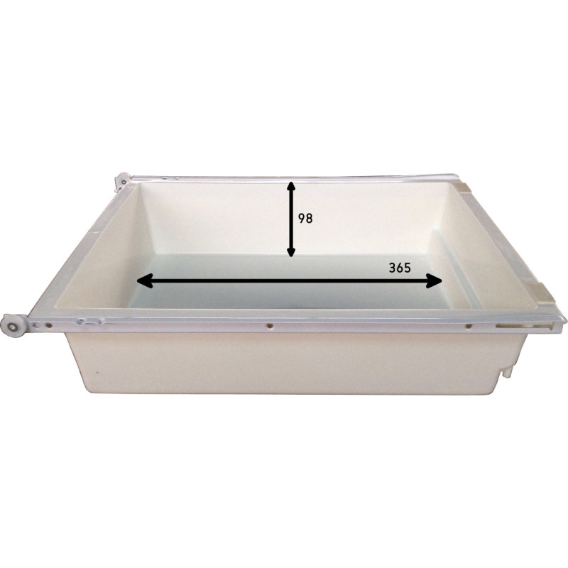 Gaveta plástica Artimol, com corrediça metálica, com fixador frontal, branca, MOD.350 mm