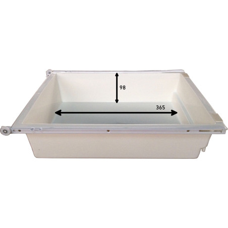 Gaveta plástica Artimol, com corrediça metálica, com fixador frontal, branca, MOD.400 mm