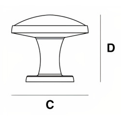 Puxador atual, cogumelo redondo SCH 847.032.08, zamak lacado preto, 1 furo, Ø.32 x A.28 mm