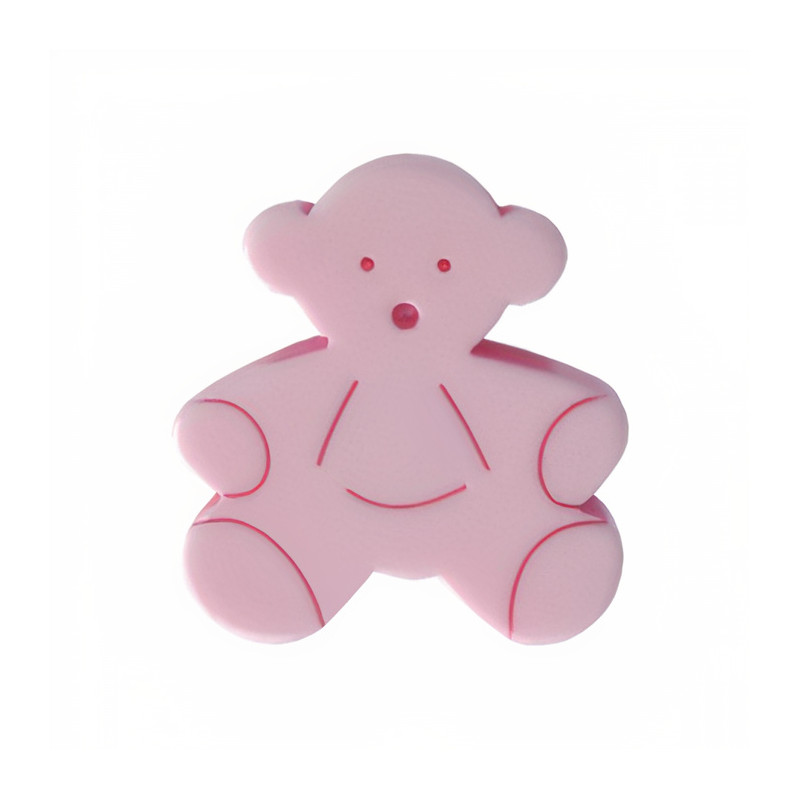 Puxador criança, urso Nesu 600RS, metacrilato rosa, 34 x 40 mm