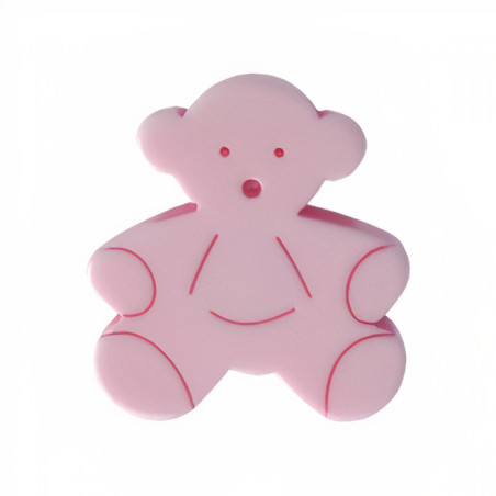 Puxador criança, urso Nesu 600RS, metacrilato rosa, 34 x 40 mm