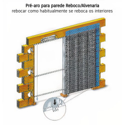 Caixilho SCRIGNO GOLD BASE 25381 p/porta de correr, p/parede alvenaria EXT.105(Pf) x INT.69(Si), L.900 x H.2020 mm