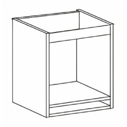 Kit/módulo inferior para forno Alvic, melamina cinza, aglomerado estrutura 16 costa 8, A.700 x P.580 x L.600 mm