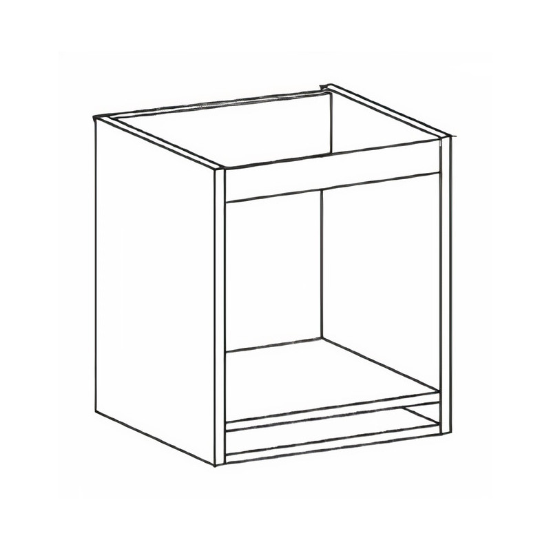 Kit/módulo inferior para forno Alvic, melamina cinza, aglomerado estrutura 16 costa 8, A.700 x P.580 x L.600 mm
