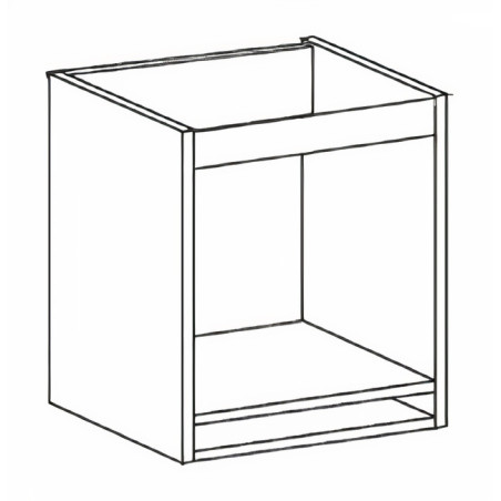 Kit/módulo inferior para forno Alvic, melamina cinza, aglomerado estrutura 16 costa 8, A.700 x P.580 x L.600 mm