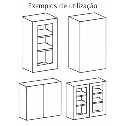 Kit/módulo superior Alvic, melamina cinza, aglomerado estrutura 16 costa 8, A.900 x P.330 x L.500 mm