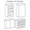 Kit/módulo superior Alvic, melamina cinza, aglomerado estrutura 16 costa 8, A.900 x P.330 x L.500 mm