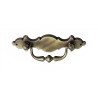 Puxador rústico, espelho c/pingente asa SM 420, zamak oxidado bronze, 2 furos distância 60, L.35 x C.100 mm
