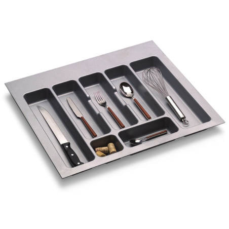 Porta talheres p/gaveta Gollinucci 776, plástico branco, A.43 x L.497-551 x P.390-490, MOD.600 mm