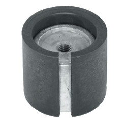 Pé para mesa com rodízio HAFELE, metálico cor aço inox, base zamak, A.1300 x Ø.80 mm
