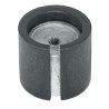 Pé para mesa com rodízio HAFELE, metálico cor aço inox, base zamak, A.1300 x Ø.80 mm