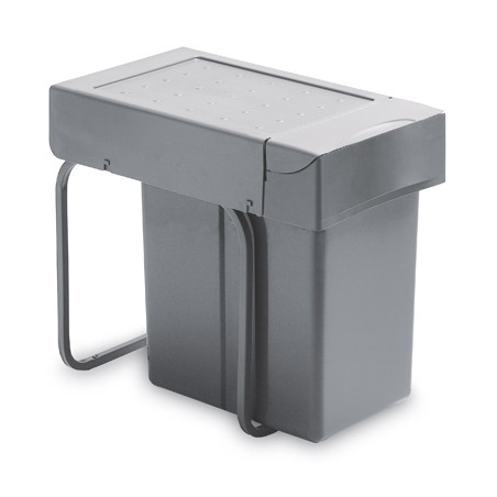 Balde lixo p/cozinha Gollinucci 226, extracção total, plástico cinza, 21 + 1 lts, L.255 x P.450 x A.398, MOD.MÍN.300 mm