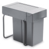 Balde lixo p/cozinha Gollinucci 226, extracção total, plástico cinza, 21 + 1 lts, L.255 x P.450 x A.398, MOD.MÍN.300 mm