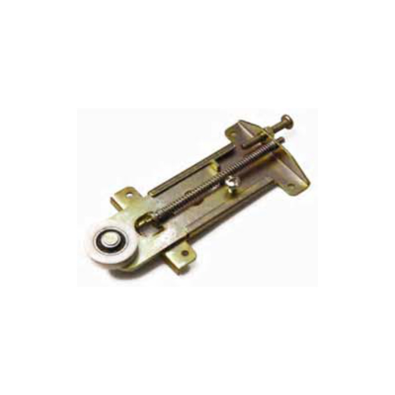 Rolete inferior roda fêmea 10334 F074 para porta de roupeiro, chapa de ferro zincado amarelo, alto 100 mm