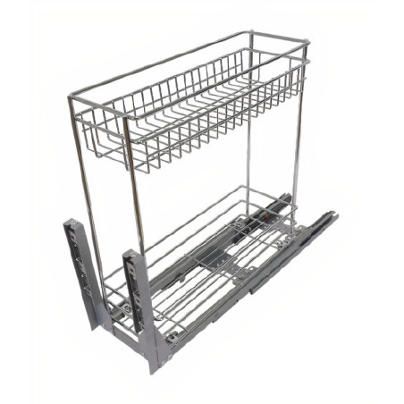 Carro multiusos EKA20 com amortecedor, ferro cromado, L.170 x C.455 x A.465, MOD.215 mm