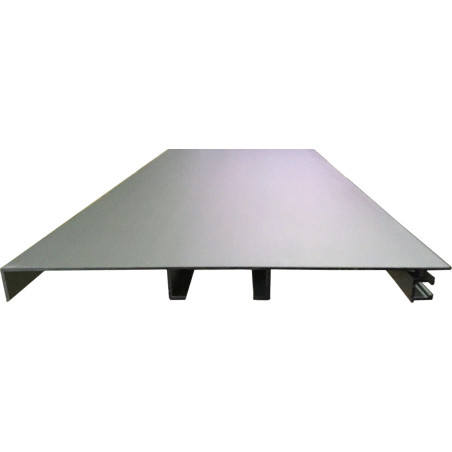 Rodapé para cozinha, alumínio, mate, 145 x 12 x 5000 mm