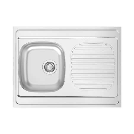 Lava louça RODI POUSAR 800x600 B, uma pia com escorredor reversível, inox não polido, pousar, 800 x 600 mm