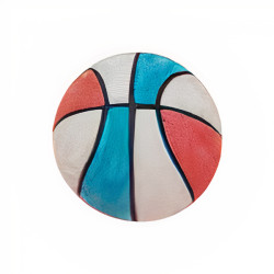 Puxador criança, bola basket Nesu 329AR, cerâmica azul/vermelho, Ø.31 mm