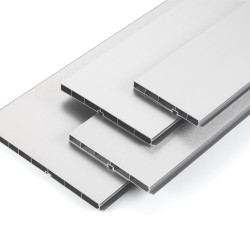 Rodapé REHAU para cozinha, plástico PVC revestido, inox, 100 x 4000 mm