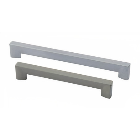 Puxador atual, asa barra rectangular Sofima 1234, zamak cromado mate, 2 furos distância 96, E.10 x C.103 x L.7,5 x A.17,5 mm