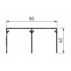 Kit amortecedor p/porta de roupeiro Easy Soft Terra S80, p/calha L.80 x A.40, p/placa E.10-16 mm, até 40 Kg