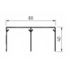 Kit amortecedor p/porta de roupeiro Easy Soft Terra S80, p/calha L.80 x A.40, p/placa E.10-16 mm, até 40 Kg